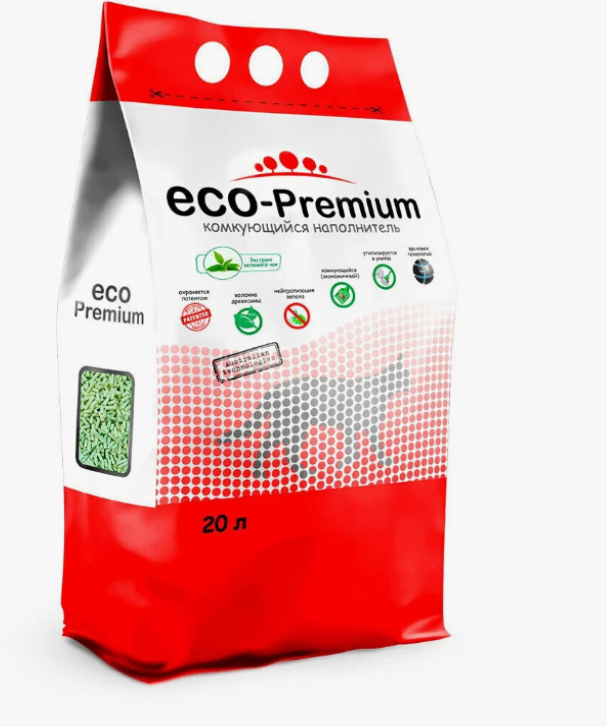 картинка ЭКО-Премиум нап. 20л комкующийся ТОФУ Зеленый чай от магазина Зоокалуга