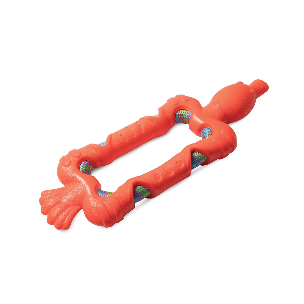 картинка Игрушка для собак "Утка с плетеной веревкой" из термопластичной резины, 300 мм, Триол (Triol). от магазина Зоокалуга