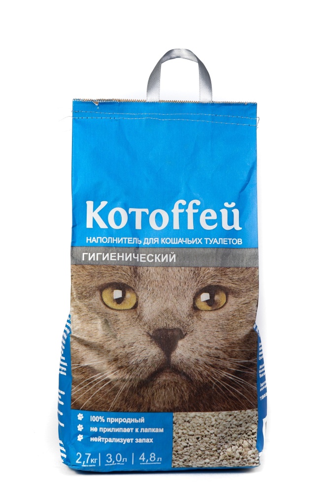 картинка Котоффей наполнитель  для кошачьих туалетов, гигиенический 4,8л от магазина Зоокалуга