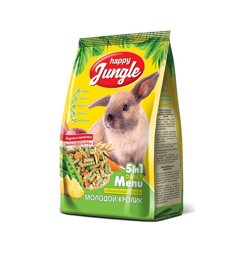 картинка Хэппи Джангл (Happy Jungle) корм для молодых кроликов, 400 гр. от магазина Зоокалуга