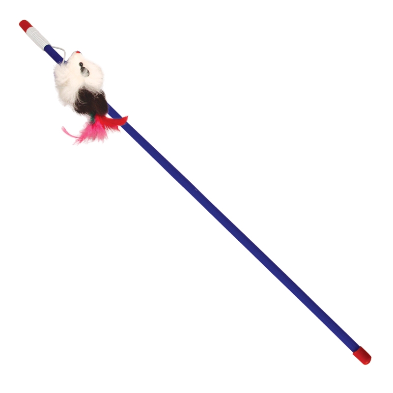 картинка Игрушка Триол (Triol) для кошек - Удочка цветная "Мышка" В002 от магазина Зоокалуга