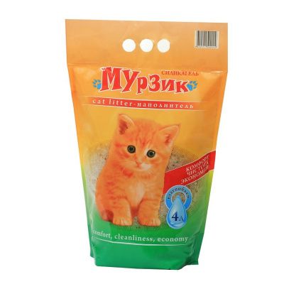 картинка Мурзик Силикагель 4л (1*4) Наполнитель д/к туал.  от магазина Зоокалуга