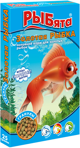 картинка Рыбята "Золотая Рыбка" корм для золотых рыбок, гранулы, 25 гр. от магазина Зоокалуга
