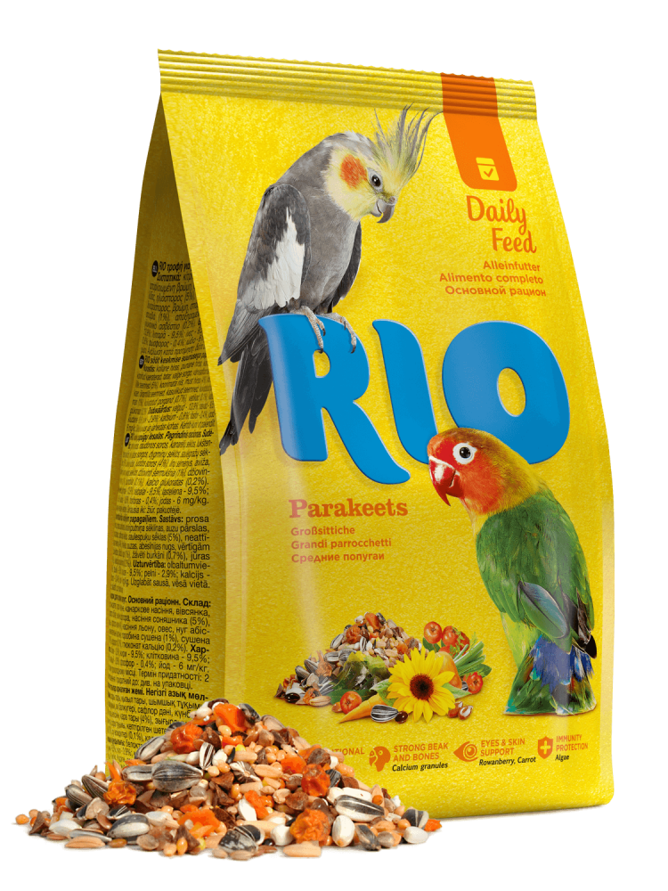 картинка РИО (RIO) корм для средних попугаев основной рацион, 1 кг. от магазина Зоокалуга