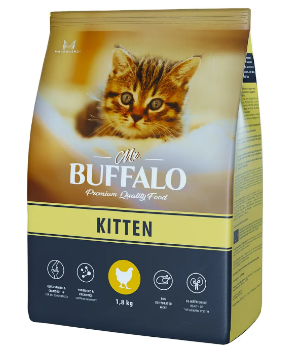 картинка Сухой корм Мистер Баффало (Mr. Buffalo) для котят, курица. 1,8 кг. от магазина Зоокалуга