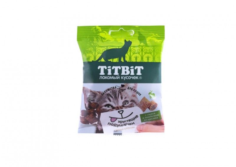 картинка ТитБит  д/кош Хруст.подуш с сыром и паштетом из кролика 30г от магазина Зоокалуга