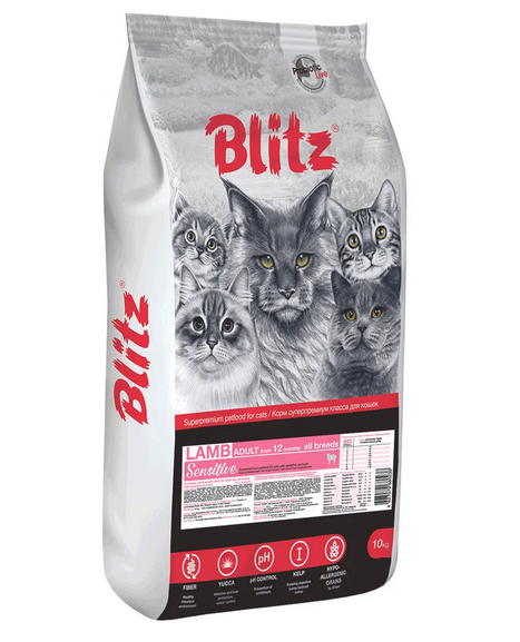 картинка Блитц (Blitz)10 кг. сухой для кошек, Ягненок от магазина Зоокалуга