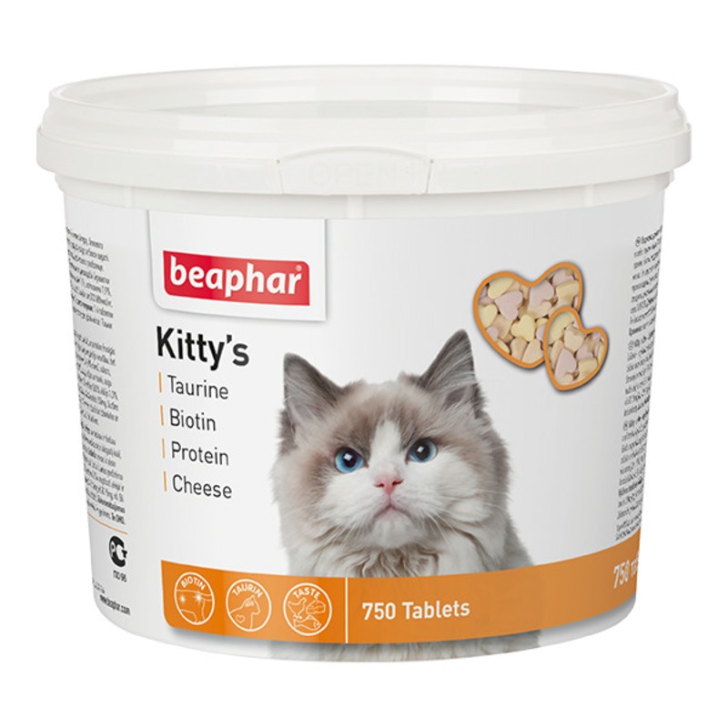 картинка Беафар КиттиМикс (Beaphar KittysMix) витаминное лакомство для кошек, 750 таб. от магазина Зоокалуга