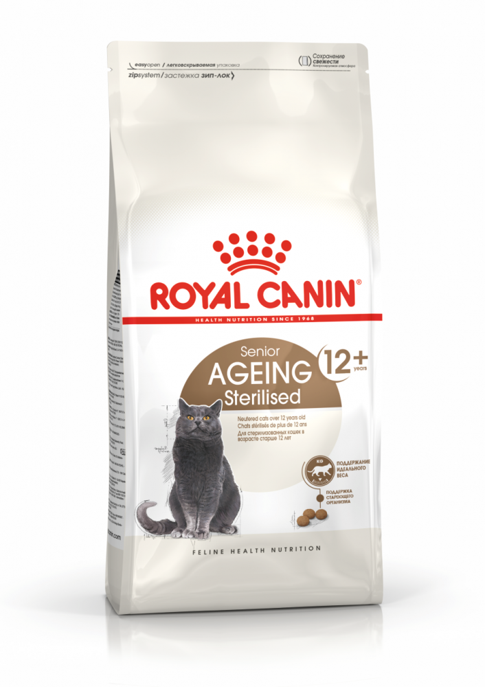 картинка Роял Канин (Royal Canin Ageing Sterilised 12+) сухой корм для стерилизованных кошек старше 12 лет, 2 кг. от магазина Зоокалуга
