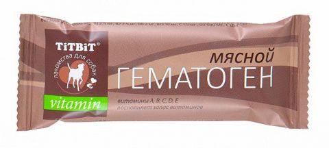 картинка ТитБит Гематоген  мясной Витамин (в уп 16шт) 35г от магазина Зоокалуга