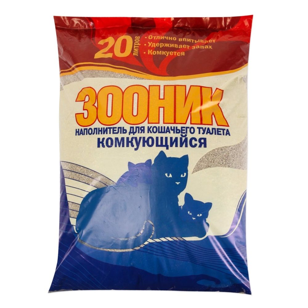 картинка Зооник наполнитель для кошек, комкующийся, 20 л. от магазина Зоокалуга