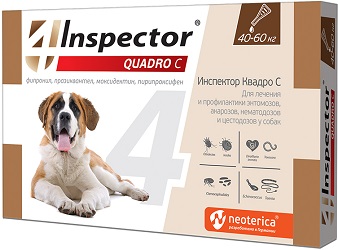картинка Инспектор (Inspector) капли на холку антипаразитарные для собак весом от 40 до 60 кг. от магазина Зоокалуга
