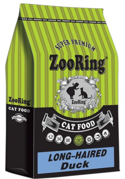 картинка Зооринг сухой корм (Zooring) для длинношерстных кошек, с уткой, 10 кг. от магазина Зоокалуга