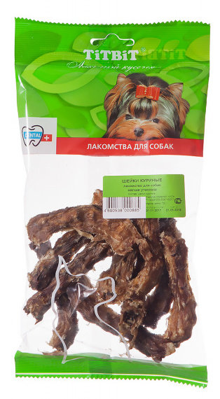 картинка Лакомство ТитБит (TitBit) для собак шейки куриные, 75 гр. от магазина Зоокалуга