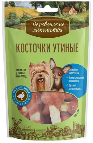 картинка Деревенские лакомства косточки утиные для собак мелких пород, 55 гр. от магазина Зоокалуга