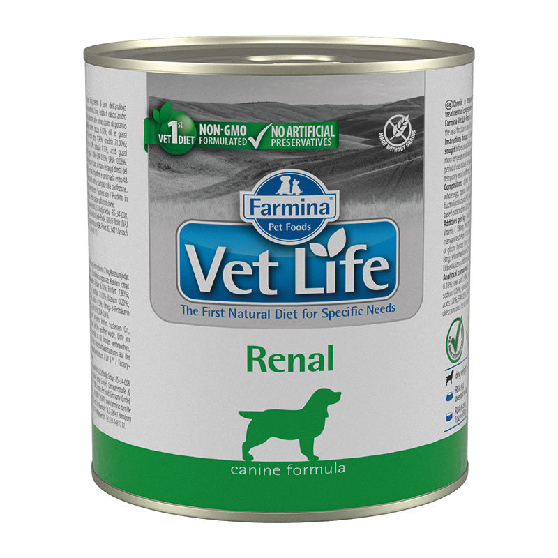 картинка Фармина Вет Лайф Ренал (Farmina Vet Life Renal) корм консервированный для собак  при заболеваниях почек и мочевыводящих путей, 300 гр. от магазина Зоокалуга