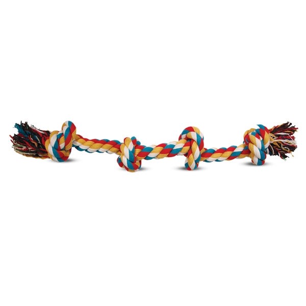 картинка Игрушка Трикси (Trixie) для собак - веревка разноцветная с узлом, 360 гр., 54 см. от магазина Зоокалуга