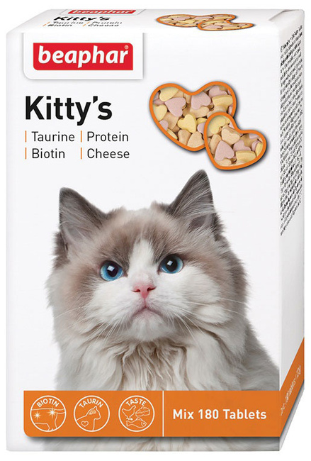 картинка Беафар КиттиМикс (Beaphar KittysMix) витаминное лакомство для кошек, 180 таб. от магазина Зоокалуга