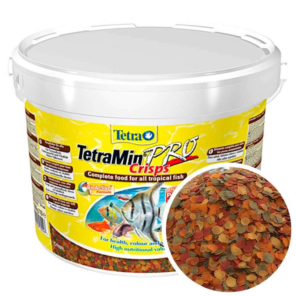 картинка Тетра (Tetra Min Crisps) основной корм для аквариумных рыбок, чипсы, 10 л. от магазина Зоокалуга