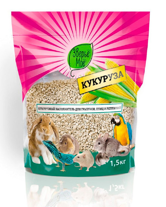картинка Зверьё Моё наполнитель кукурузный для грызунов, 1,5 кг. от магазина Зоокалуга