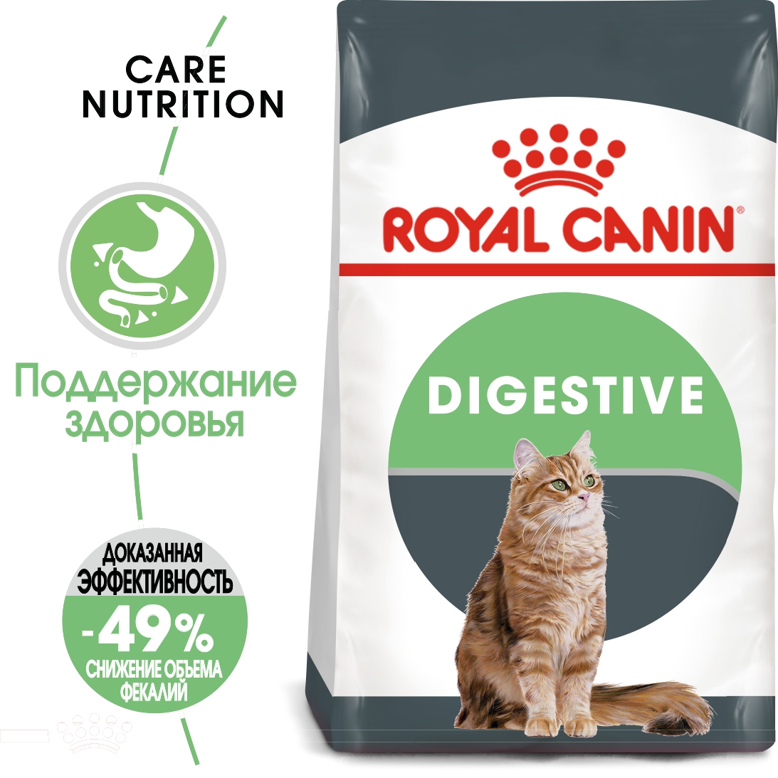 картинка Роял Канин (Royal Canin Digestive Care) сухой корм для взрослых кошек с расстройствами пищеварительной системы, 0,4 кг. от магазина Зоокалуга