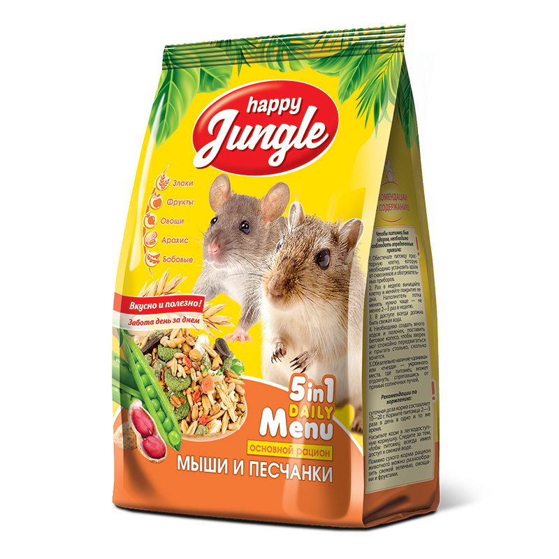картинка Хэппи Джангл (Happy Jungle) корм для мышей и песчанок, 400 гр. от магазина Зоокалуга