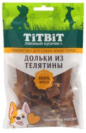 картинка ТитБит для собак мини пород - Дольки из телятины, 70 гр. от магазина Зоокалуга