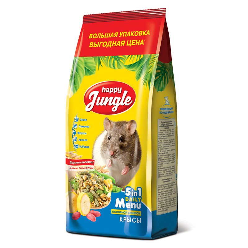картинка Хэппи Джангл (Happy Jungle) корм для декоративных крыс, 900 гр. от магазина Зоокалуга
