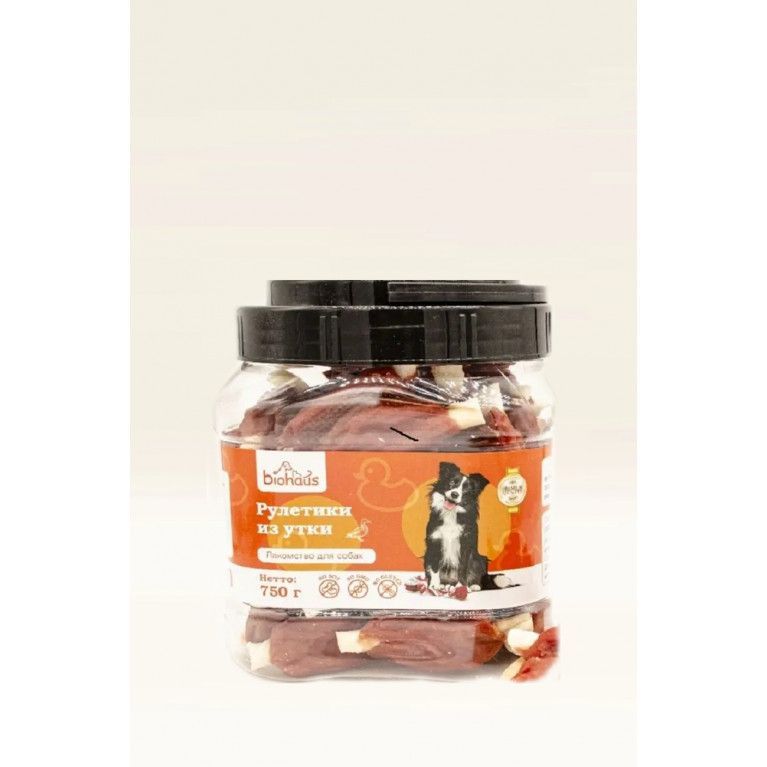 картинка БИОХАУС лак д/соб Рулетики из утки 750гр от магазина Зоокалуга