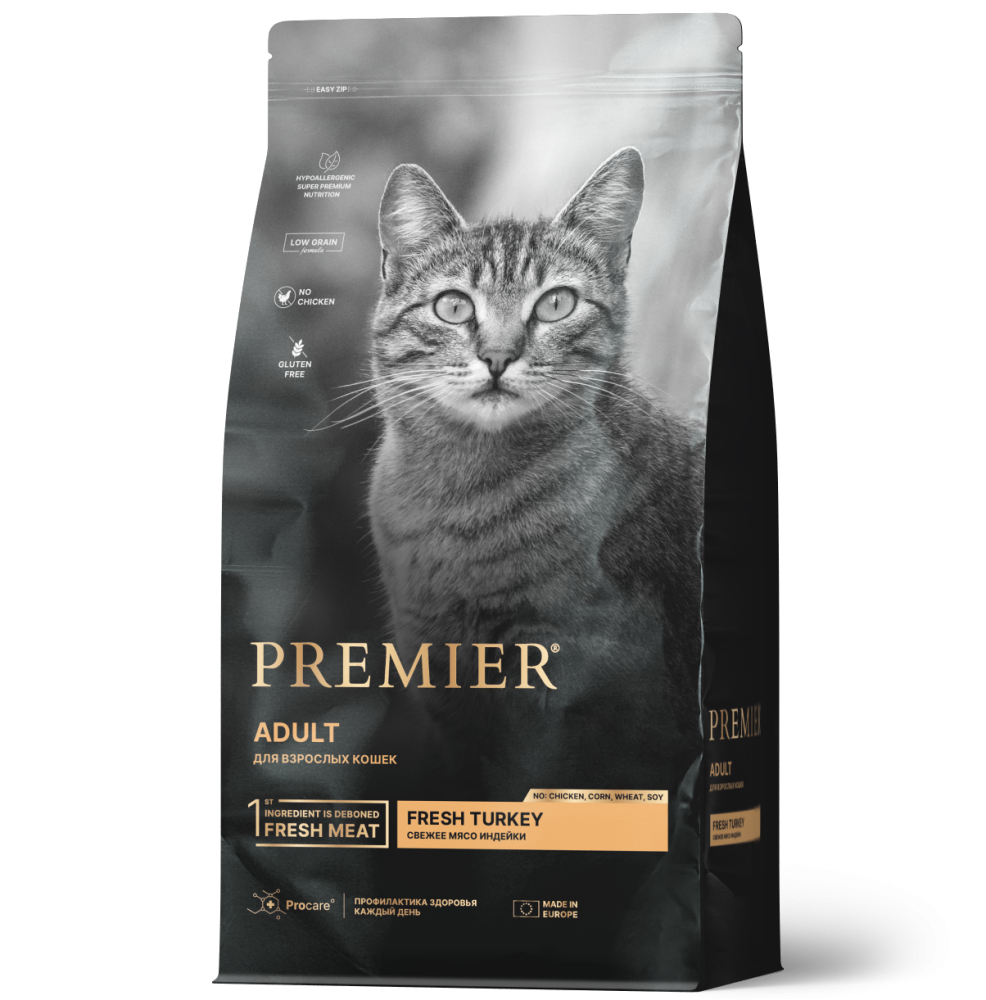 картинка Премьер (Premier) сухой корм для кошек, Свежая индейка, 0,4 кг. от магазина Зоокалуга