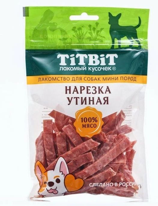 картинка ТитБит д/собак мини пород Нарезка утиная 70гр от магазина Зоокалуга