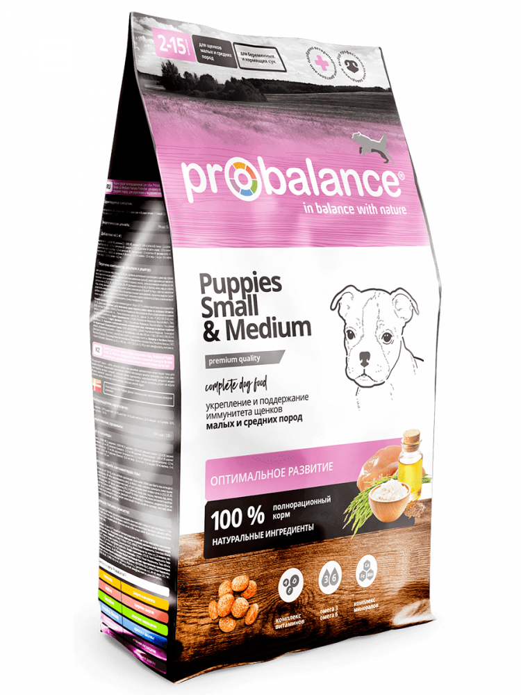 картинка Про Баланс (Pro Balance) сухой корм для щенков малых и средних пород, поддержания иммунитета, 10 кг. от магазина Зоокалуга