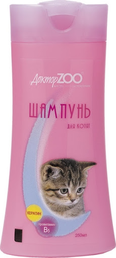 картинка Доктор Зоо шампунь комплексный с провитамином В5 и кератином для котят, 250 мл. от магазина Зоокалуга