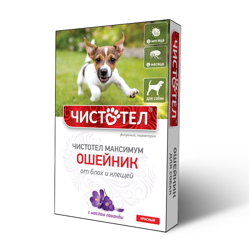 картинка Чистотел ошейник Максимум антипаразитарный для собак, красный от магазина Зоокалуга