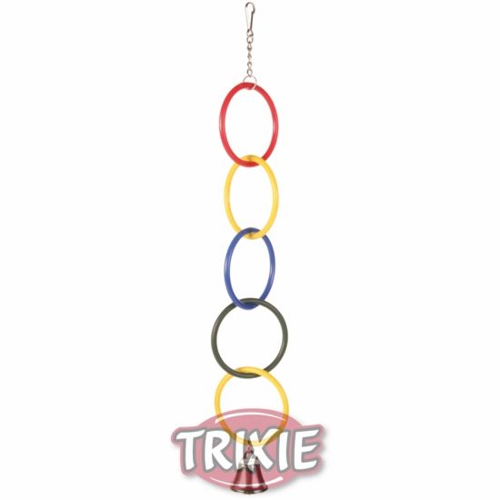 картинка Игрушка Трикси (Trixie) для птиц - кольца с колокольчиком на цепочке от магазина Зоокалуга
