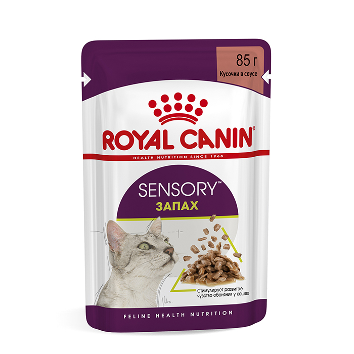 картинка Роял Канин Сенсори (Royal Canin Sensory) корм консервированный для взрослых кошек консервированный полнорационный стимулирующие обоятельные рецепторы, соус, 85 гр. от магазина Зоокалуга