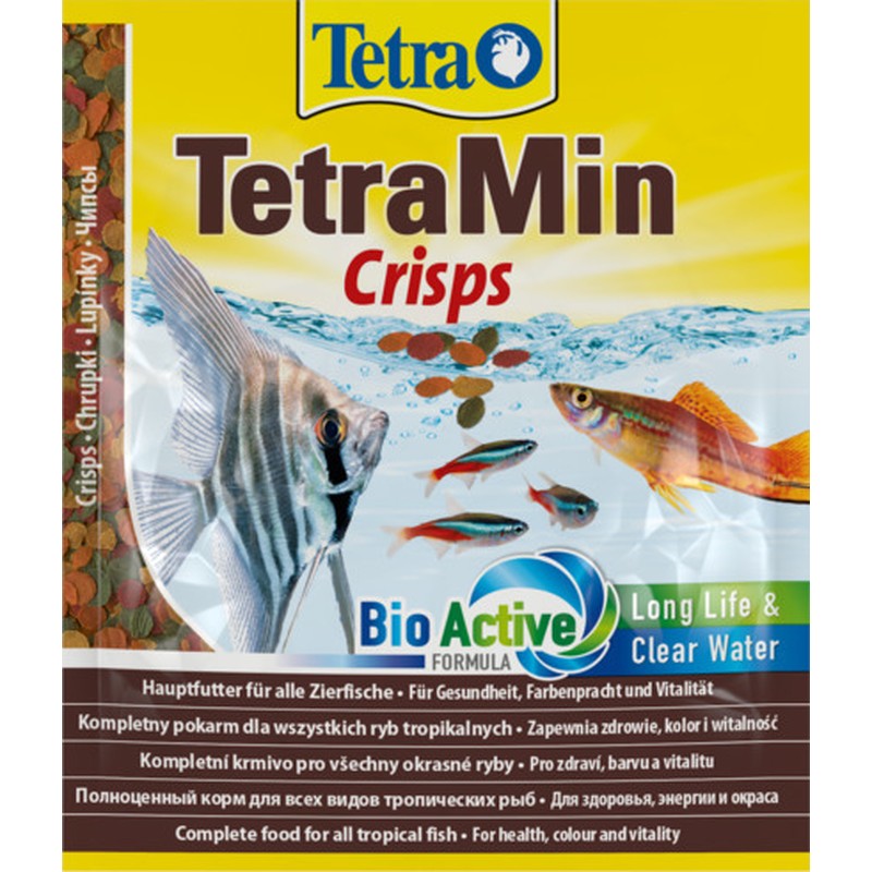 картинка Тетра (Tetra Min Crisps) основной корм для аквариумных рыбок, чипсы, 12 гр. от магазина Зоокалуга