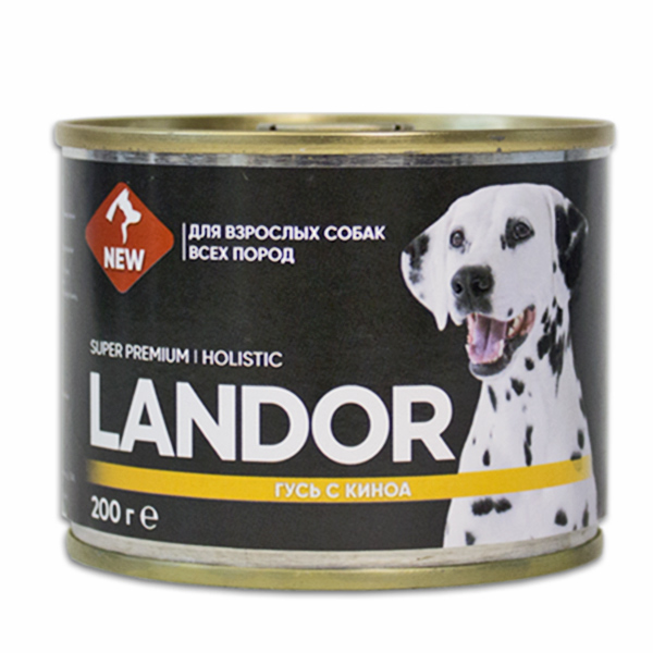 картинка Ландор (Landor) корм консервированный для собак мелких пород, Гусь/киноа, 0,2 кг. от магазина Зоокалуга