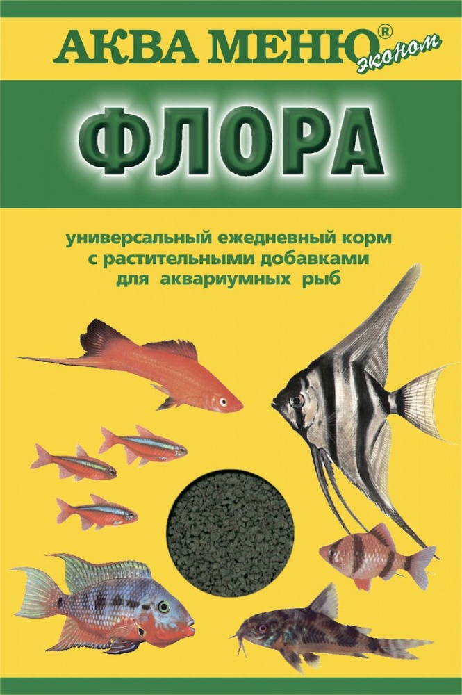 картинка Корм Аква Меню Флора для рыб,  гранулы, 30  гр. от магазина Зоокалуга