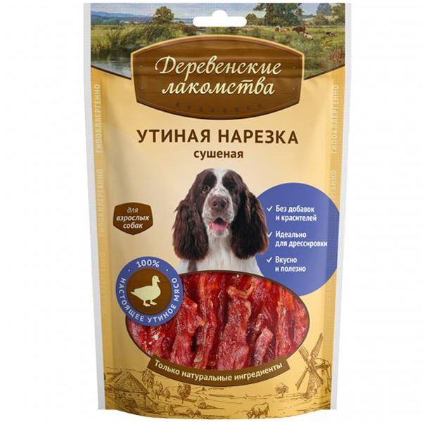 картинка Деревенские лакомства нарезка утиная сушеная для собак, 90 гр. от магазина Зоокалуга