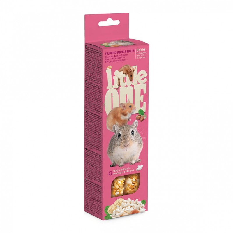 картинка Литл Ван (Little One) палочки для хомяков, крыс, мышей, с воздушным рисом и орехом, 110 гр. от магазина Зоокалуга