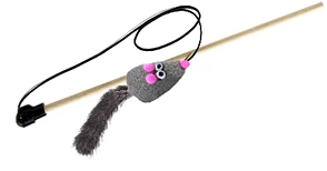 картинка Игрушка д/к GoSi Удочка "Мышь с норковым хвостом" от магазина Зоокалуга