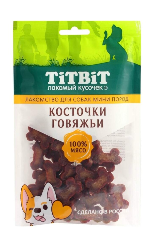картинка ТитБит для собак мини пород - Косточки говяжьи, 100 гр. от магазина Зоокалуга