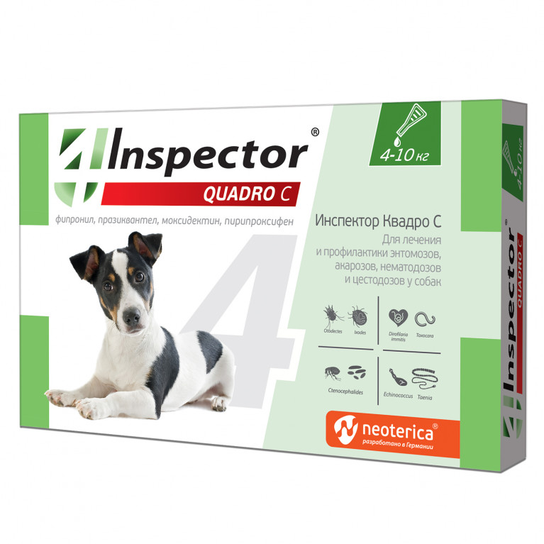 картинка Инспектор (Inspector) капли на холку антипаразитарные для собак весом от 4 до 10 кг. от магазина Зоокалуга