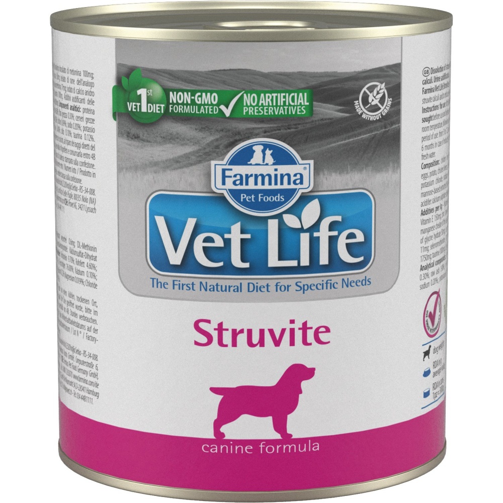 картинка Фармина Вет Лайф Струвит (Farmina Vet Life Struvite) корм консервированный для собак для лечения и профилактики рецидивов струвитного уролитиаза, 300 гр. от магазина Зоокалуга