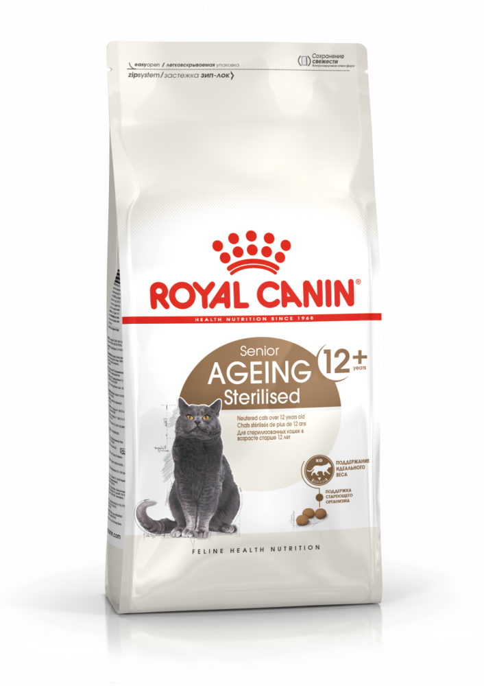 картинка Роял Канин (Royal CaninSterilised Ageing 12+) сухой корм для стерилизованных кошек старше 12 лет, 0,4 кг. от магазина Зоокалуга