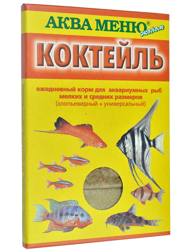 картинка Корм Аква Меню Коктейль для рыб,  хлопья, 15 гр. от магазина Зоокалуга