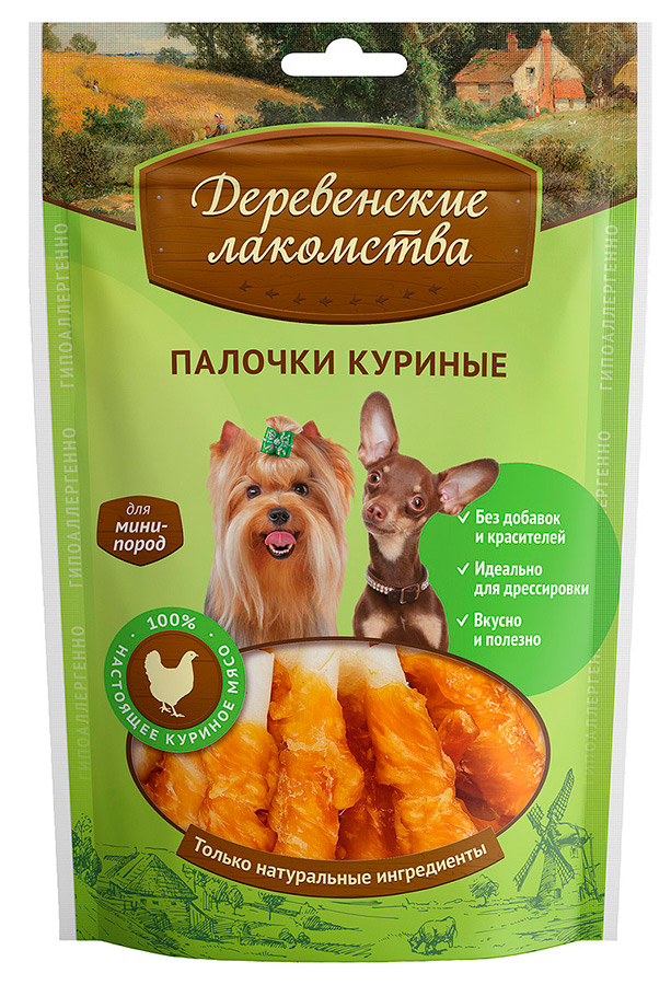 картинка Деревенские лакомства палочки куриные для собак мелких пород, 55 гр. от магазина Зоокалуга