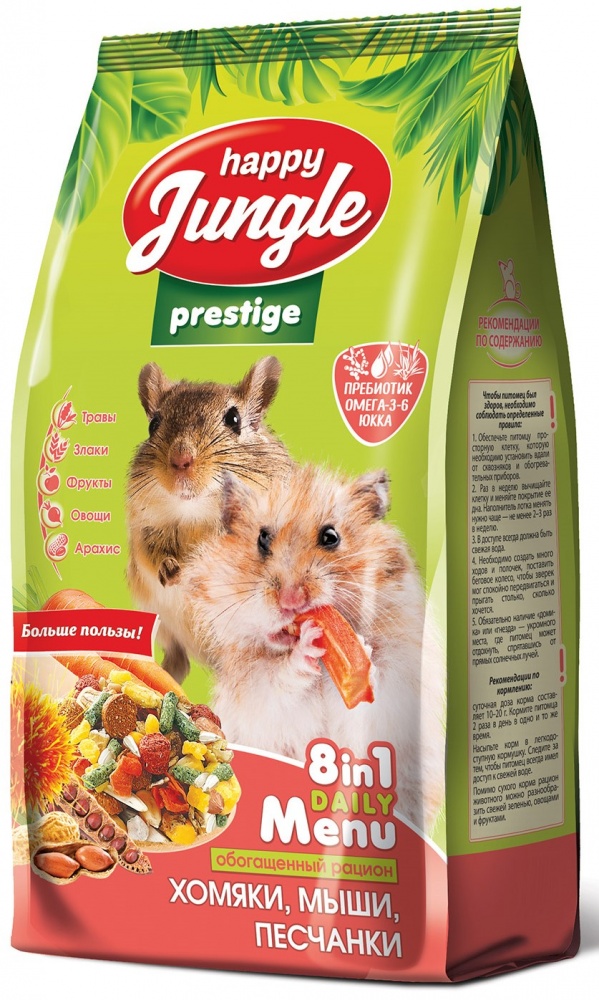 картинка Хэппи Джангл Престиж (Happy Jungle Prestige) корм для хомяков, мышей песчанок, 500 гр. от магазина Зоокалуга