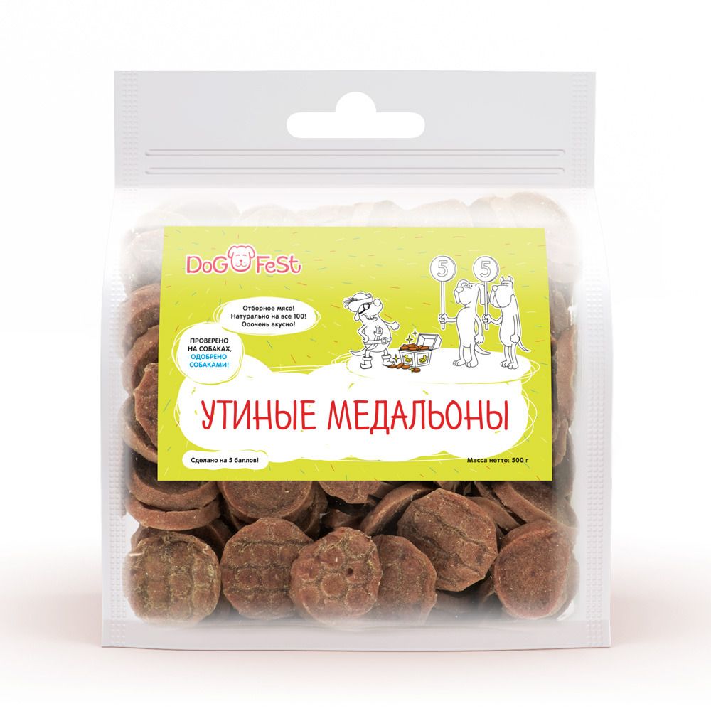 картинка ДОГ ФЕСТ Утиные медальоны 500гр (цена за упак) от магазина Зоокалуга